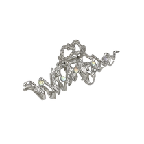 Cold style silver large shark clip metal niche design hair clip for women with high-end feel 1 piece