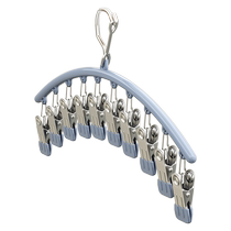 Youqin stainless steel 10 clip sock rack household windproof seamless underwear drying rack sock drying artifact