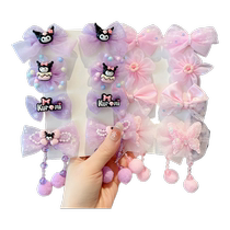 Youkesiu childrens hair accessories hair clips hairpins little girls sequined Kuromi bow summer hair accessories