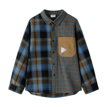 Cartoonist childrens clothing boys shirt jacket new plaid boy shirt brushed long-sleeved childrens top