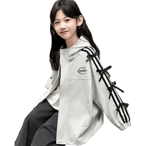 Yuyingfang Girls Autumn Jackets 2024 New Hooded Jackets Childrens Clothing Autumn Girls Tops Spring and Autumn