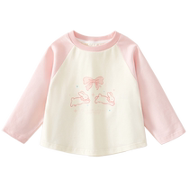 Banxidi girls long-sleeved T-shirt spring and autumn 2024 new style childrens bottoming shirt princess baby girl top