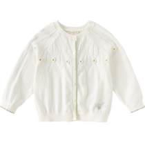 David Bella Childrens Sweater Cardigan 2024 Summer Girls Thin Cotton Air Conditioning Shirt Medium and Large Childrens Clothing