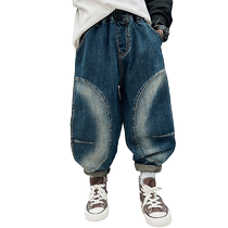 Yibeitong boys jeans autumn 2024 medium and large childrens loose boys spring and autumn childrens autumn pants trendy