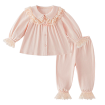 (gift box suit) girl autumn clothes and autumn pants two sets of baby household clothes suit pure cotton clothes children pyjamas