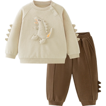 (Same style in the mall) Mini Bala long-sleeved suit for boys and girls skin-friendly and cute carrot pants autumn two-piece set