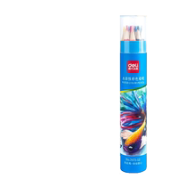 Deli colored pencils water-soluble colored pencils professional hand-painted 48-color oil-based colored pencils 24-color painting brush set