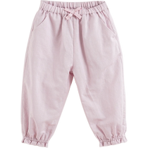 (Clearout) (Lufu) Girls linen anti-mosquito pants summer pants childrens breathable lightweight leggings trousers