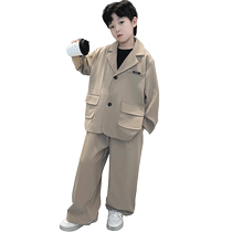Yibeitong boys suits handsome childrens British flower girl dresses small suits medium and large boys performance clothes