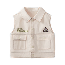 Boys Autumn Vest Baby Workwear Vest Outerwear Little Boy Handsome Cotton Clothes Childrens Vest Spring and Autumn Style