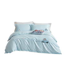 Luolai Home Textiles Infant Class A 60-count long-staple cotton satin quilt cover bed sheet four-piece set student three-piece set