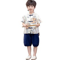 kmi boys summer suit 2024 Chinese style one year old baby dress ancient style Chinese Tang suit children Hanfu season