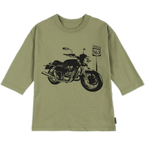 Japan Qianquhui childrens clothing spring and summer boys and teenagers fashion car printed cotton knitted three-quarter sleeve T-shirt top