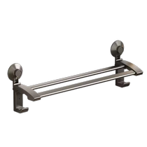 Taili suction cup towel bar no punching bathroom bathroom storage rack bath towel rack space aluminum double rod hanging rod