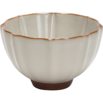 Beige Ru kiln tea cup household ceramic tea cup personal dedicated single cup kung fu tea set single tea bowl master cup