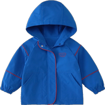 Qi Qi Xiong Boys Jacket Baby Windbreaker Double Layer Windproof 2023 Autumn New Childrens Clothing Handsome Childrens Jacket