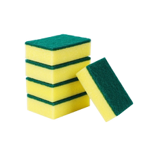 Miaoran double-sided dishwashing sponge magic scouring pad kitchen housework cleaning pots and bowls sponge block rags 10 pieces