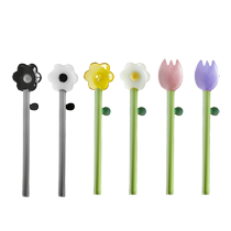Creative high-looking cherry blossom small spoon with long handle glass high temperature resistance practical gift for girlfriend best friend and friend