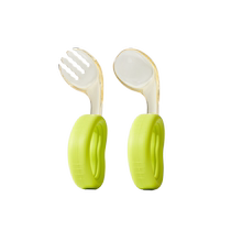 Jingqi baby learning to eat training fork and spoon one-year-old baby independent eating spoon complementary food spoon childrens tableware set