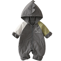 kmi baby jumpsuit spring and autumn baby clothes autumn outing clothes newborn crawling clothes hayi autumn long-sleeved coat