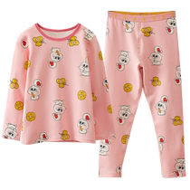 Q21 childrens printed thermal underwear set boys and girls soft and skin-friendly autumn clothes and long trousers home clothes