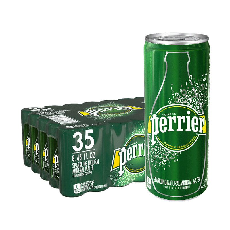 法国巴黎水Perrier无糖气泡水250ml*35罐