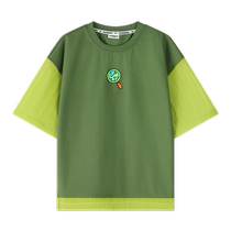 Cartoonist trendy childrens clothing outdoor functional splicing Solona cool antibacterial printing summer short-sleeved T-shirt for boys and girls