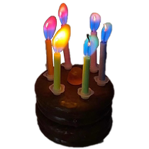 Internet celebrity colorful flame candle birthday cake decoration plug-in color-changing light-up childrens party scene photo props