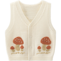 Baby knitted vest autumn and winter warm sheep wool vest vest infant cardigan wool coat top clothes