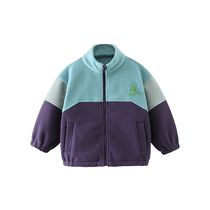 Qi Qi Xiong Boys Polar Fleece Jacket 2024 New Spring and Autumn Style Childrens Style Tops Baby Plush Fleece Autumn Clothes