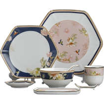 Tao Xichuan Jingdezhen ceramic one-person eating ritual household Chinese dishes and plates exquisite light luxury combination set