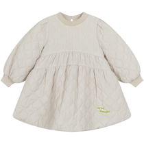 Maradin childrens clothing girls dress 2022 winter new style solid color cute thickened quilted skirt for large and small children