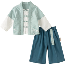 David Bella Boys Suit 2024 Spring New Childrens Chinese Style Hanfu Two-piece Baby Clothes