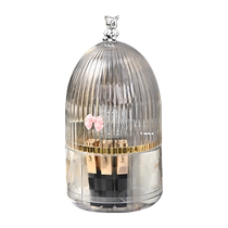 Ouniyu rotating dust-proof makeup brush dressing table desktop pen holder lipstick eye shadow storage rack storage tube