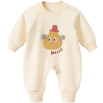 Guiqi Bear baby one-piece autumn and winter clothing to keep warm when going out super cute long-sleeved baby fashionable and cute romper