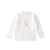 Babudou Girls Bottoming Shirt Half Turtle Collar 2024 New Childrens Autumn Clothing Spring and Autumn Thin Baby White Top