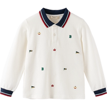 David Bella 2024 autumn new boys T-shirts childrens long-sleeved polo shirts large childrens style tops childrens clothing