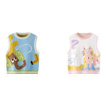 Yiqi baby baby vest pure cotton spring and autumn girls vest baby waistcoat autumn childrens clothing childrens tops autumn clothing