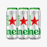 Heineken Silver/Heineken Silver Beer 500 мл*3 банки цельной пшеницы, пивоварение освежающее пакет