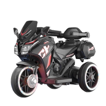 Childrens three-wheeled motorcycle with remote control for boys and girls electric remote control toy car rechargeable double-drive stroller with guardrails