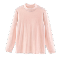 Girls T-shirt long-sleeved autumn clothing 2024 new childrens half turtleneck bottoming shirt winter warm top parent-child autumn clothing