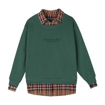 Meow Full Score Sweater Womens Small Spring and Autumn Style Fashion Design Niche Fake Two-piece Mothers Wear Versatile Top