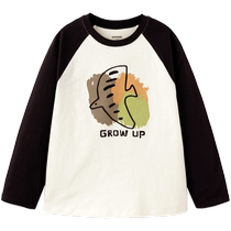 Мини Барабара мальчик длинный рукав футболка весенняя осенняя малышка 2024 детская чистая хлопчатобумажная нижняя блузка