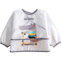 Bib baby baby smock childrens apron female waterproof male baby painting reverse dressing boy bib clothing thin summer