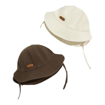 Nido Bear 2024 Childrens Hat Fisherman Hat Thickened Baby Basin Hat Windproof Warm Baby Hat Spring and Autumn Style