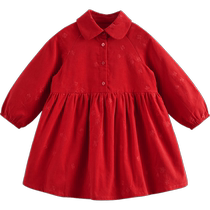 ()(Mark Jenny Lufu) 2024 Spring Dress Girls Soft Corduroy Dress
