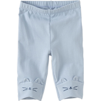 David Bella Childrens Cropped Pants 2024 Summer Girls Antibacterial and Mite-Removing Pants for Baby Girls Casual Pants