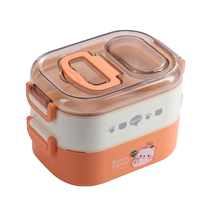 Bethes double-layer 304 stainless steel student lunch box office worker portable lunch box cartoon compartmented lunch box