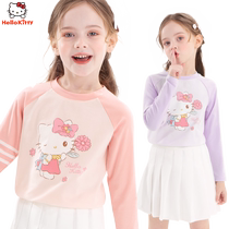 Girls bottoming shirts childrens spring and autumn long-sleeved T-shirts girls trendy tops 2024 spring clothes big childrens baby clothes