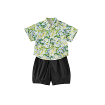 INSbobo childrens suit fresh printed boys summer clothes 2024 new fashionable girls shirt two-piece set